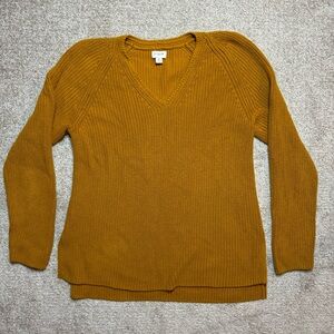 J. Crew Mustard V-Neck Women's Sweater